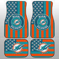 Miami Dolphins Car Floor Mats Custom US Flag Style - Gearcarcover - 1