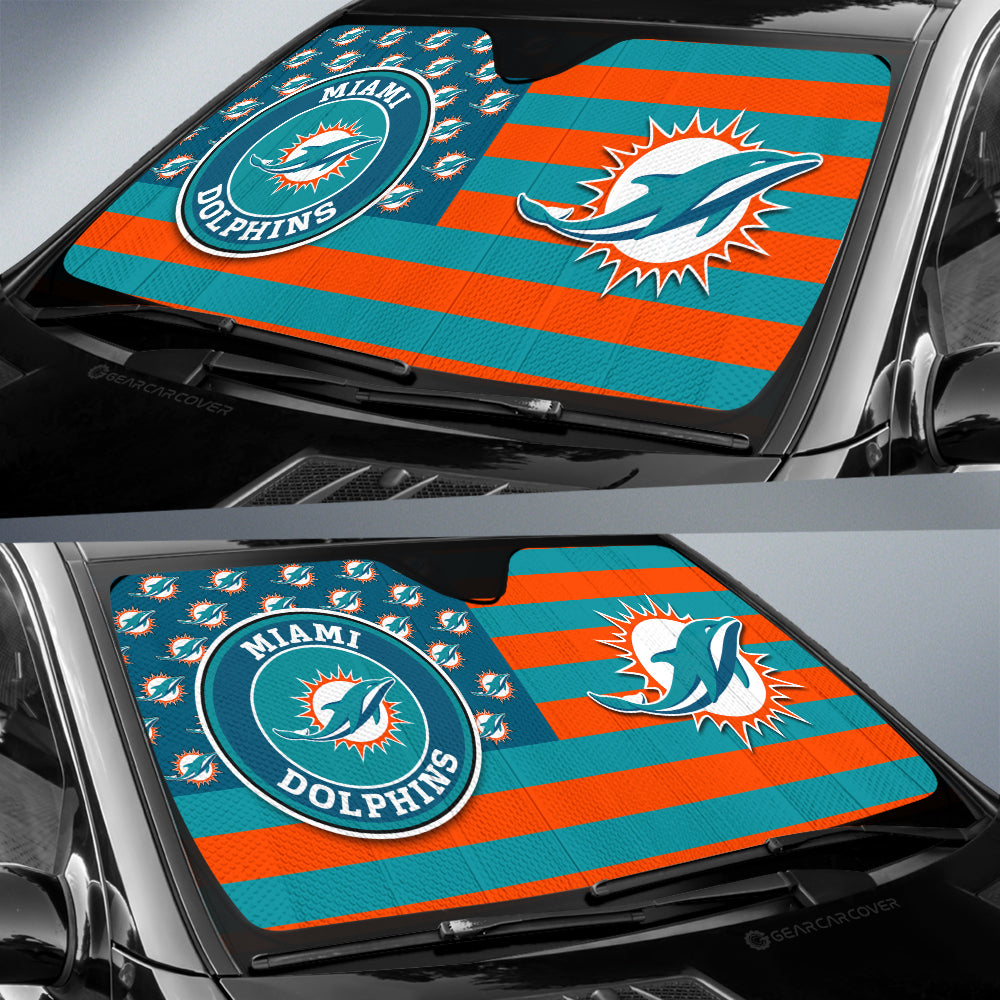 BEST Miami Dolphins American Flag Custom Name Car Sunshade - USALast