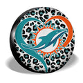 Miami Dolphins Spare Tire Cover Custom Leopard Heart For Fans - Gearcarcover - 3