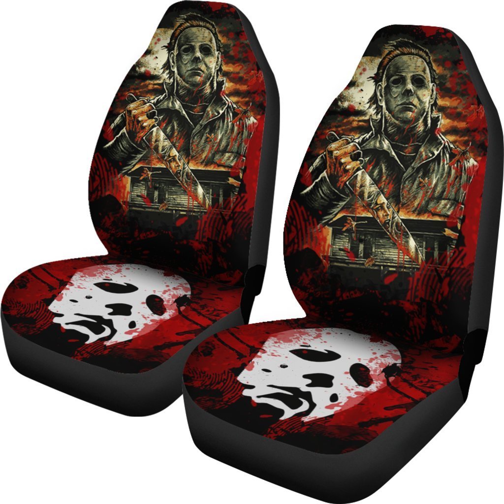Michael Myers Car Seat Covers Custom Horror Car Accessories - Gearcarcover - 3