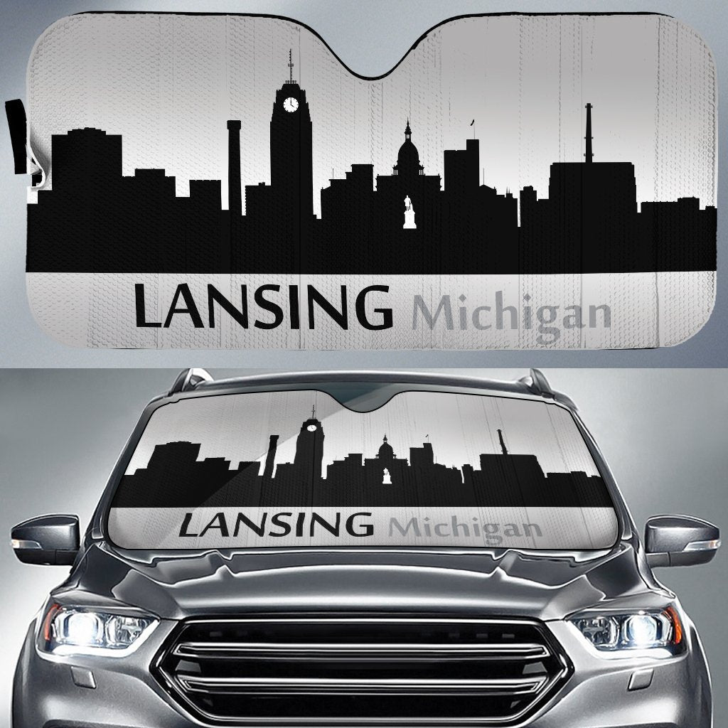 Michigan Lansing Skyline Car Sunshade Custom Car Accessories - Gearcarcover - 1