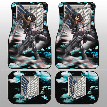 Mikasa Ackerman Car Floor Mats Custom Attack On Titan Anime Car Accessories - Gearcarcover - 1