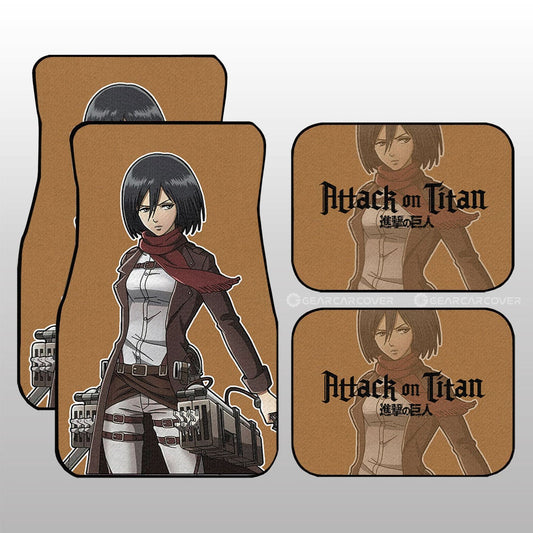 Mikasa Ackerman Car Floor Mats Custom Main Hero Attack On Titan Anime Car Accessories - Gearcarcover - 1