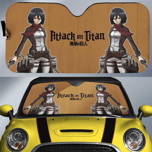 Mikasa Ackerman Car Sunshade Custom Main Hero Attack On Titan Anime Car Accessories - Gearcarcover - 1