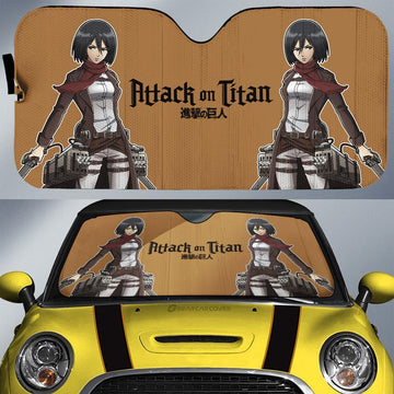 Mikasa Ackerman Car Sunshade Custom Main Hero Attack On Titan Anime Car Accessories - Gearcarcover - 1