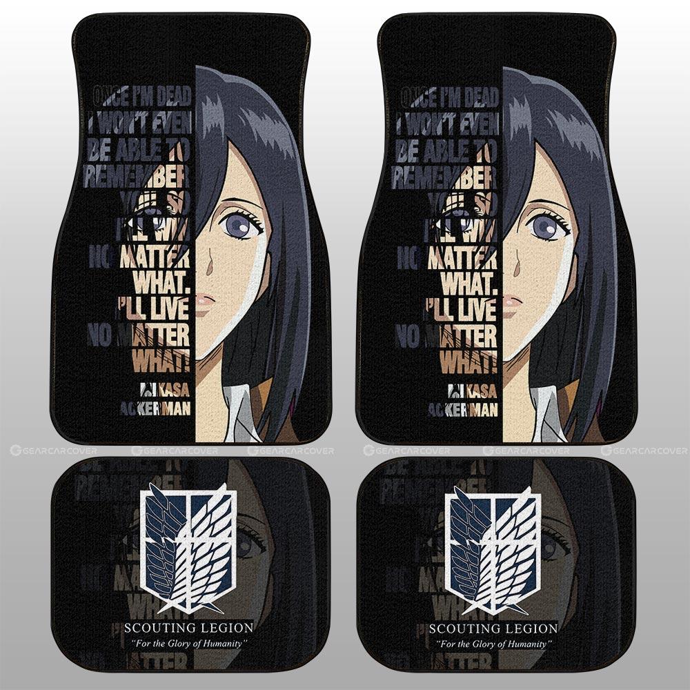 Mikasa Ackerman Quotes Car Floor Mats Custom Attack On Titan Anime Car Accessories - Gearcarcover - 2