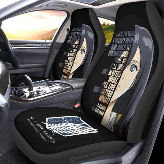 Mikasa Ackerman Quotes Car Seat Covers Custom Attack On Titan Anime Car Accessories - Gearcarcover - 2