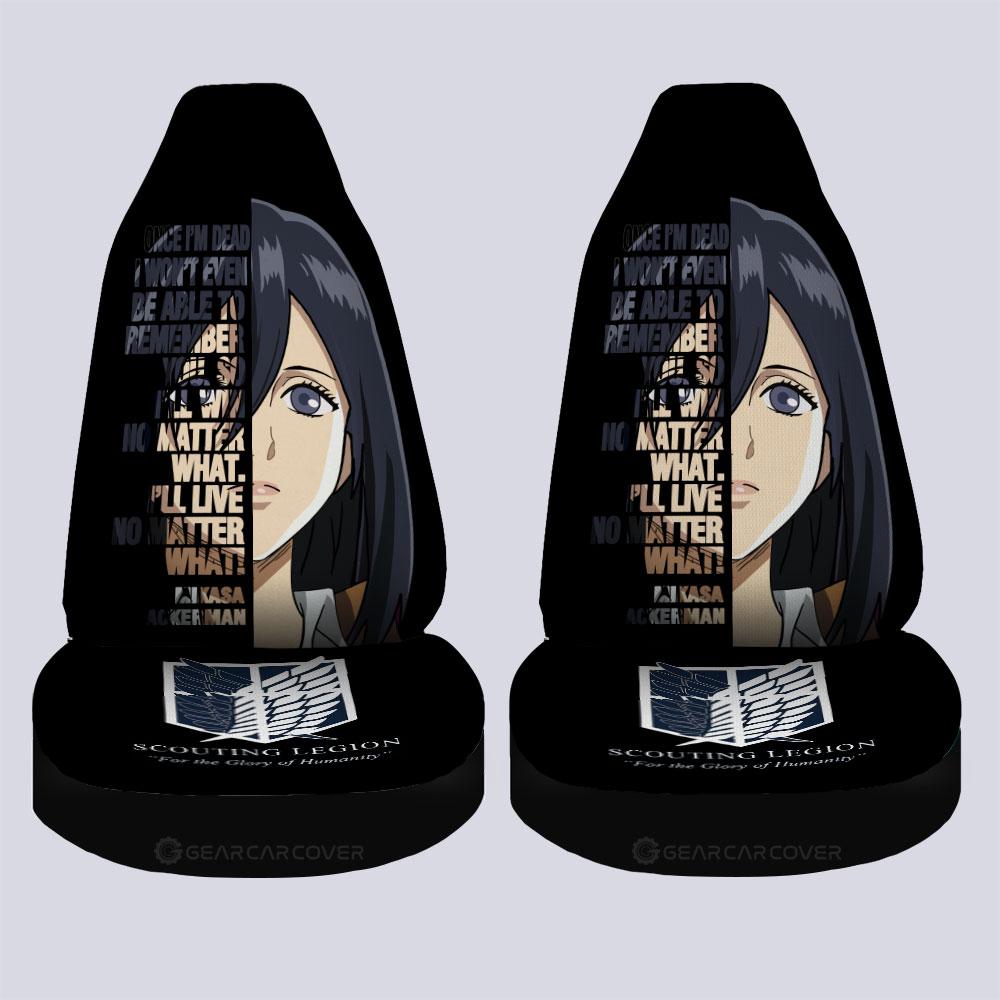 Mikasa Ackerman Quotes Car Seat Covers Custom Attack On Titan Anime Car Accessories - Gearcarcover - 4