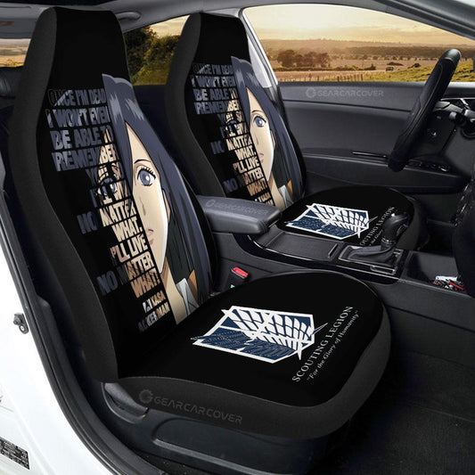 Mikasa Ackerman Quotes Car Seat Covers Custom Attack On Titan Anime Car Accessories - Gearcarcover - 1