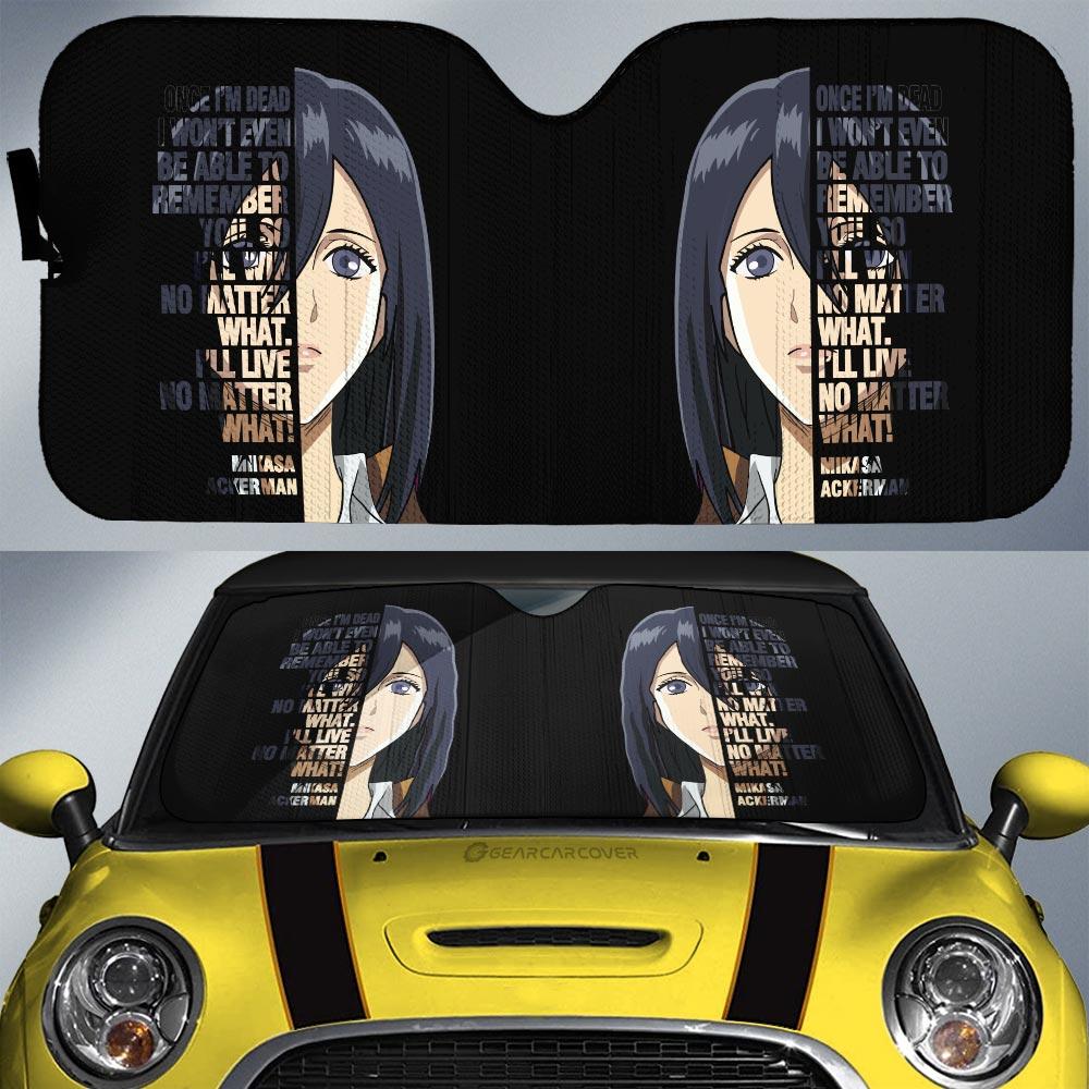 Mikasa Ackerman Quotes Car Sunshade Custom Attack On Titan Anime Car Accessories - Gearcarcover - 1