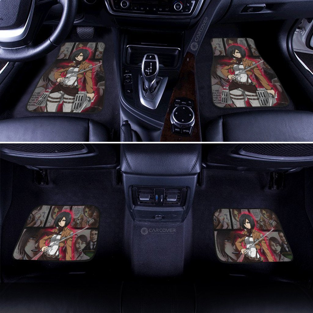 Mikasa Car Floor Mats Custom Anime Attack On Titan Car Interior Accessories - Gearcarcover - 2