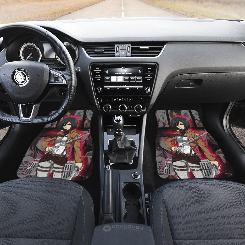 Mikasa Car Floor Mats Custom Anime Attack On Titan Car Interior Accessories - Gearcarcover - 3