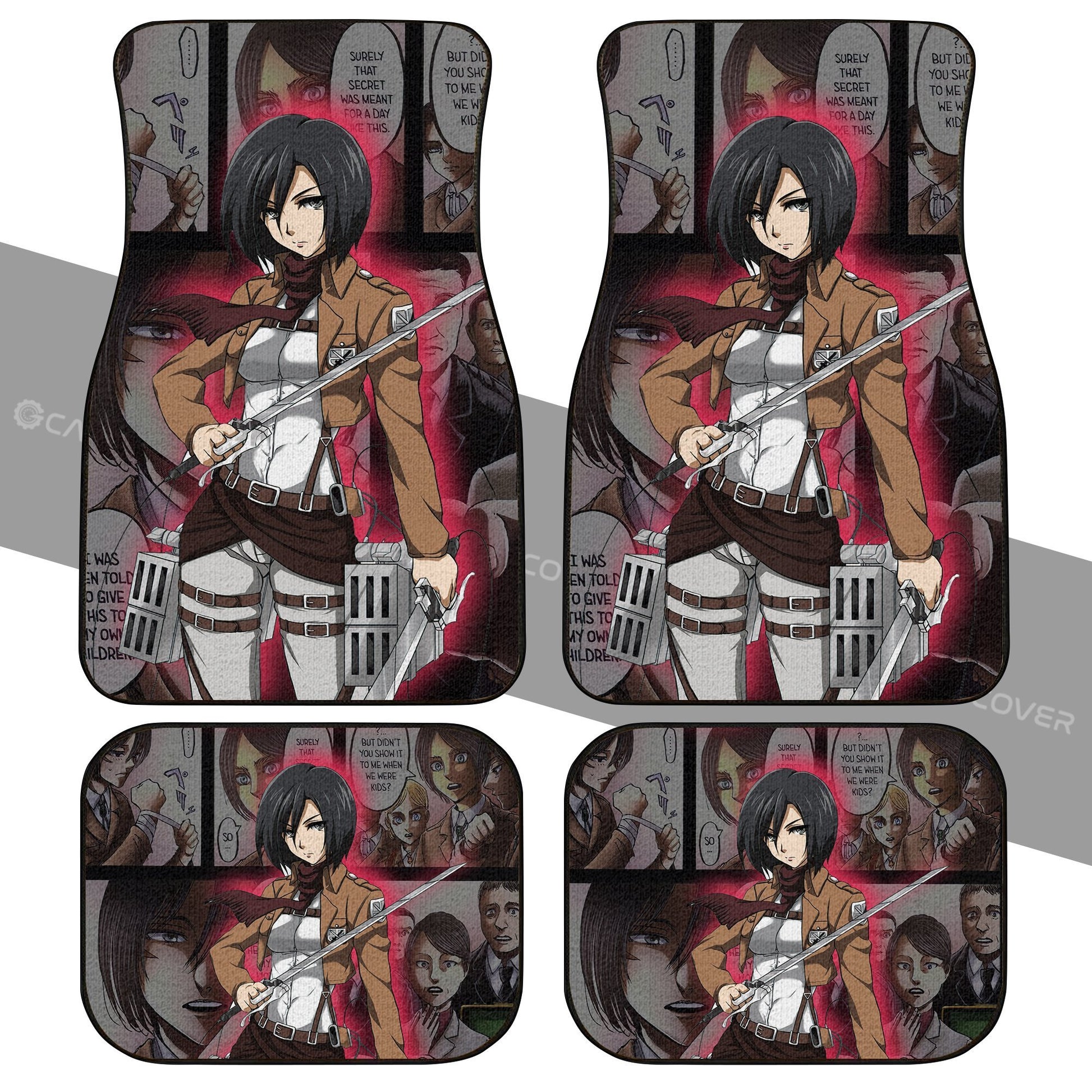 Mikasa Car Floor Mats Custom Anime Attack On Titan Car Interior Accessories - Gearcarcover - 1