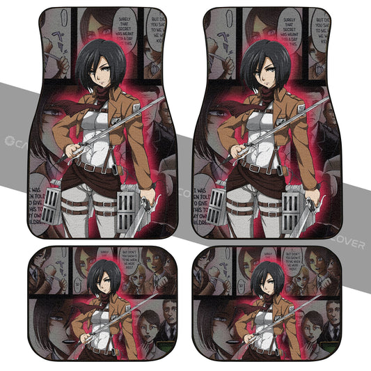 Mikasa Car Floor Mats Custom Anime Attack On Titan Car Interior Accessories - Gearcarcover - 1
