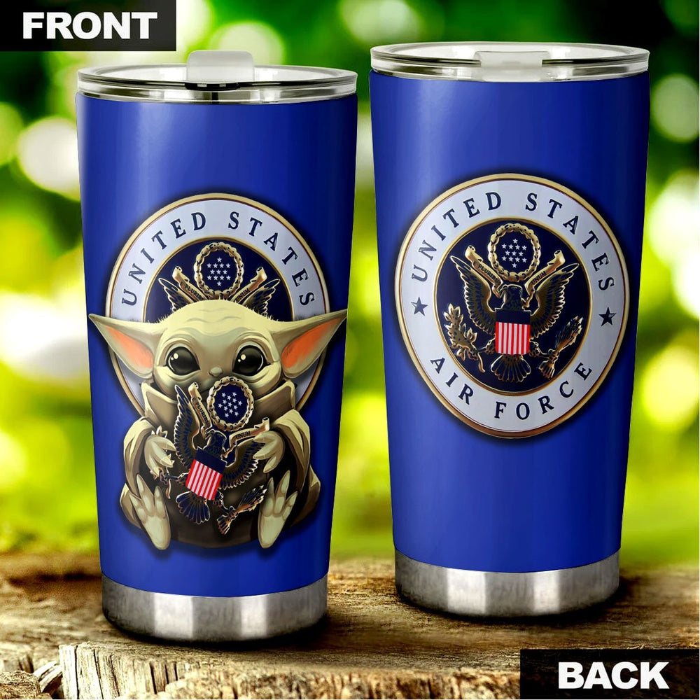 Military US Air Force Personalized Tumbler Stainless Steel Vacuum Insulated 20oz - Gearcarcover - 4