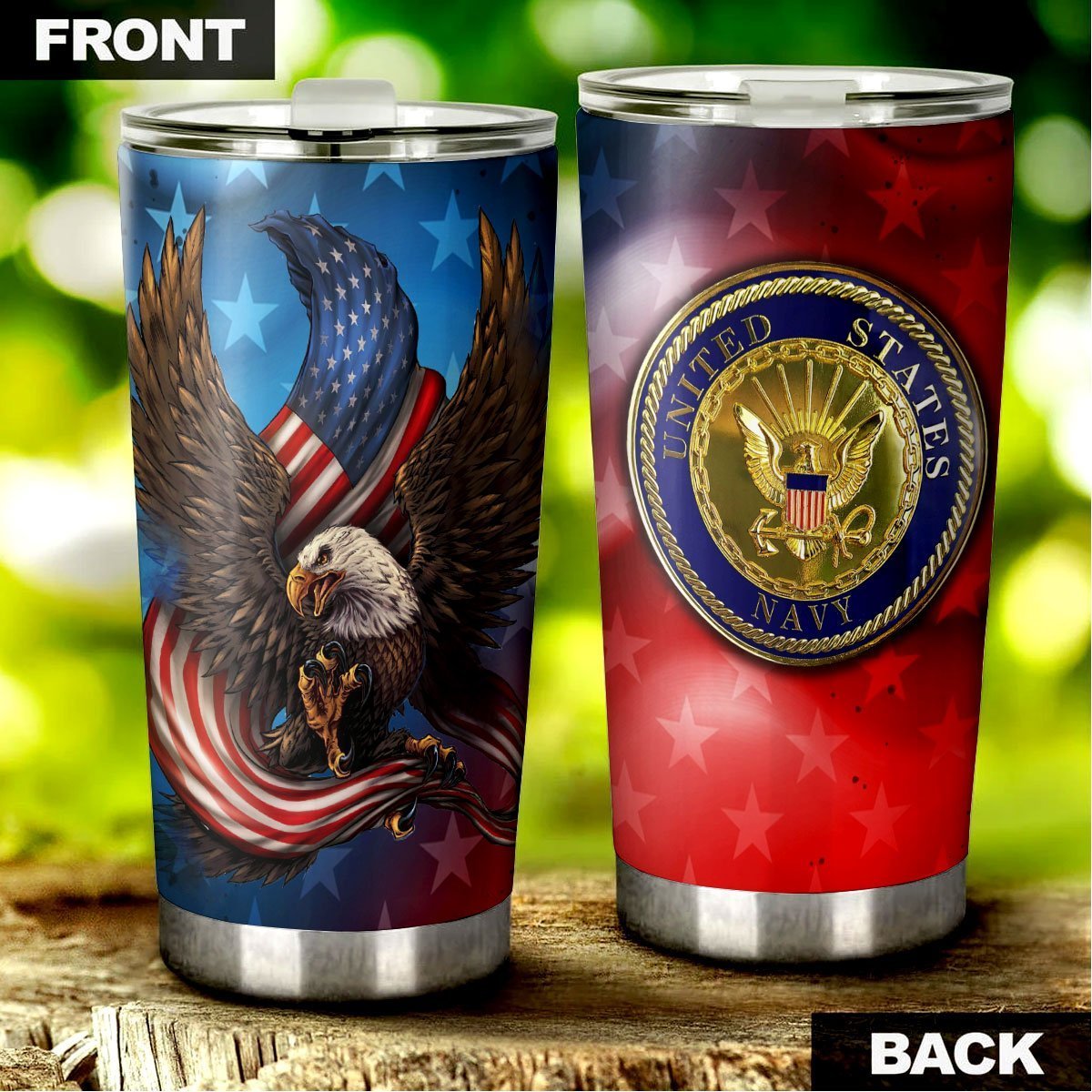 Military US Navy Personalized Tumbler Stainless Steel - Gearcarcover - 4