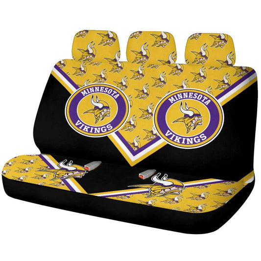 Minnesota Vikings Car Back Seat Cover Custom Car Decorations For Fans - Gearcarcover - 1