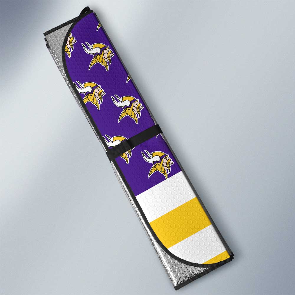 Minnesota Vikings Car Sunshade Custom US Flag Style - Gearcarcover - 3