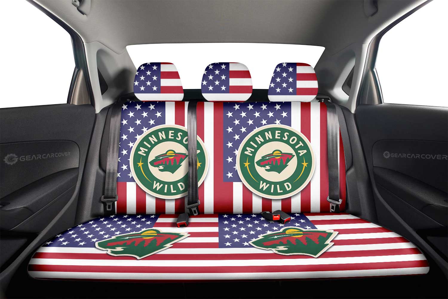 Minnesota Wild Car Back Seat Cover Custom Car Accessories - Gearcarcover - 2