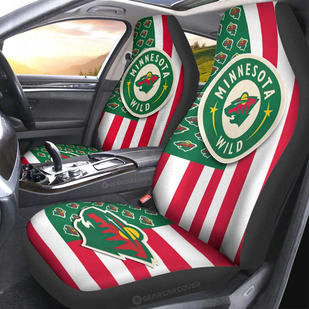 Minnesota Wild Car Seat Covers Custom US Flag Style - Gearcarcover - 2