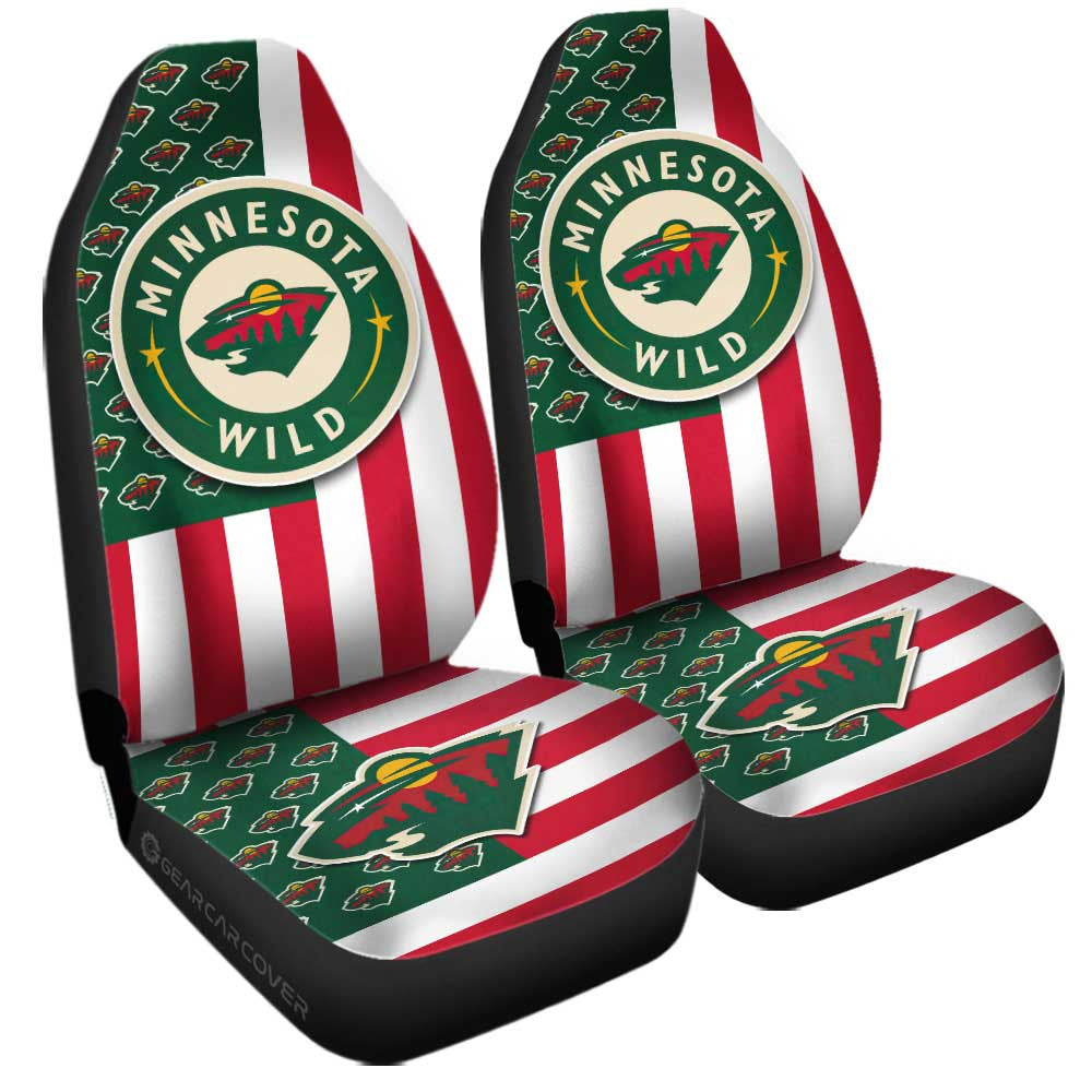 Minnesota Wild Car Seat Covers Custom US Flag Style - Gearcarcover - 3