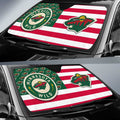 Minnesota Wild Car Sunshade Custom US Flag Style - Gearcarcover - 2