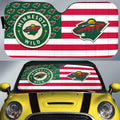 Minnesota Wild Car Sunshade Custom US Flag Style - Gearcarcover - 1