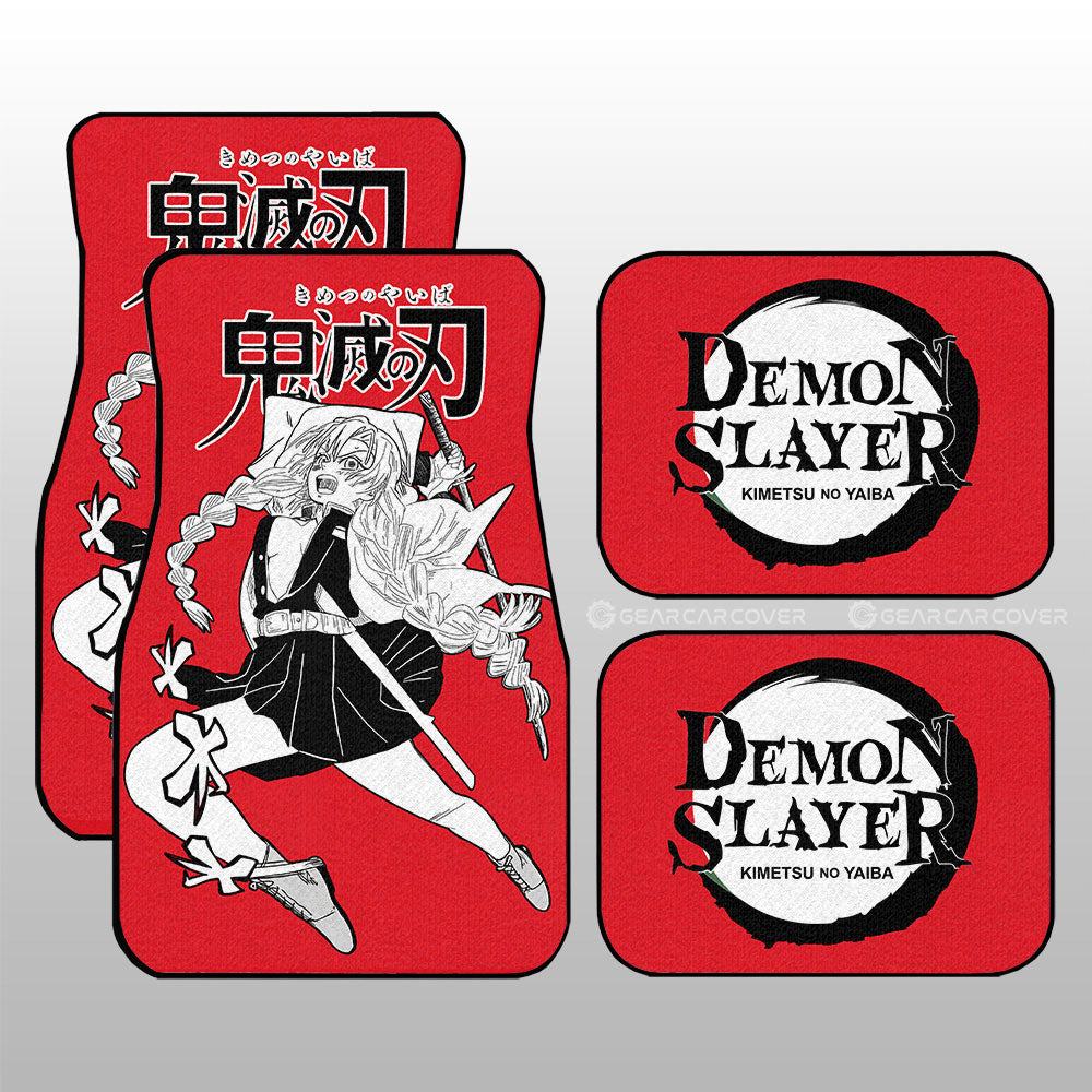 Mitsuri Kanroji Car Floor Mats Custom Demon Slayer Anime Car Accessories Manga Style For Fans - Gearcarcover - 1