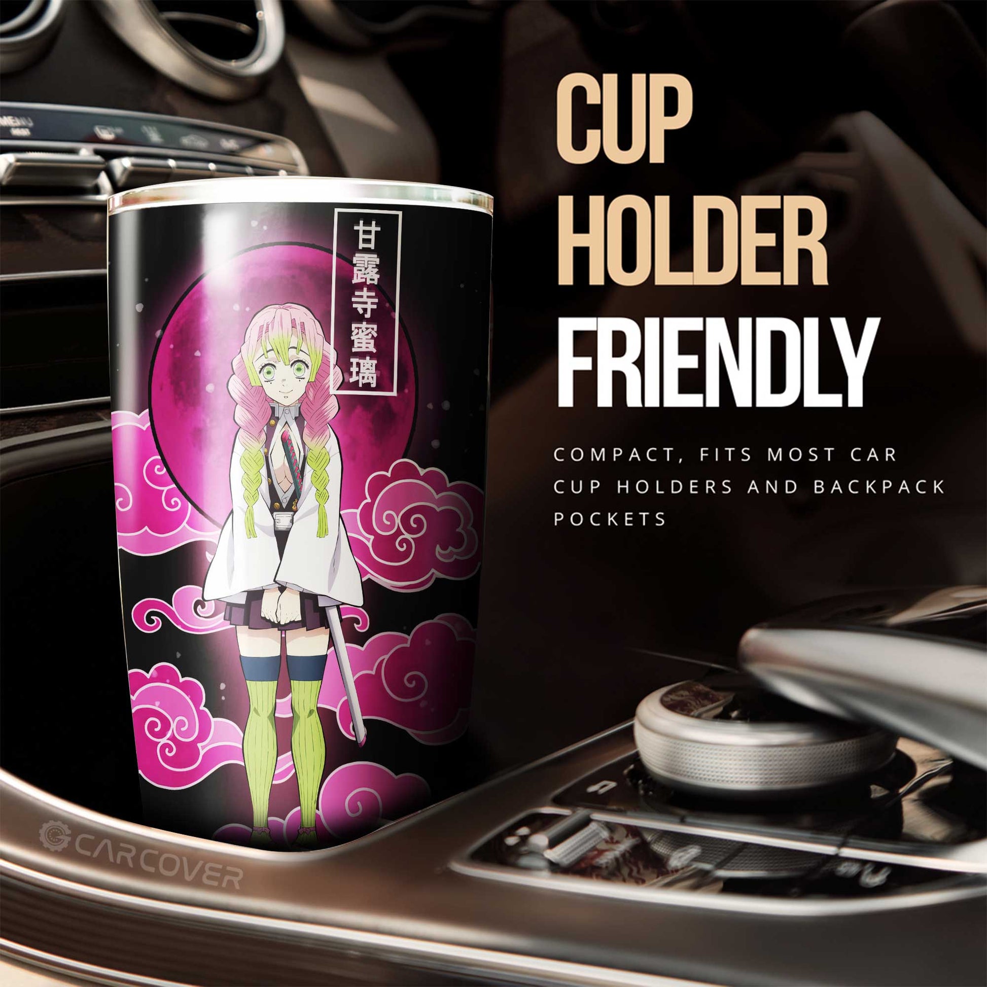 Mitsuri Kanroji Tumbler Cup Custom Demon Slayer Anime Car Interior Accessories - Gearcarcover - 2