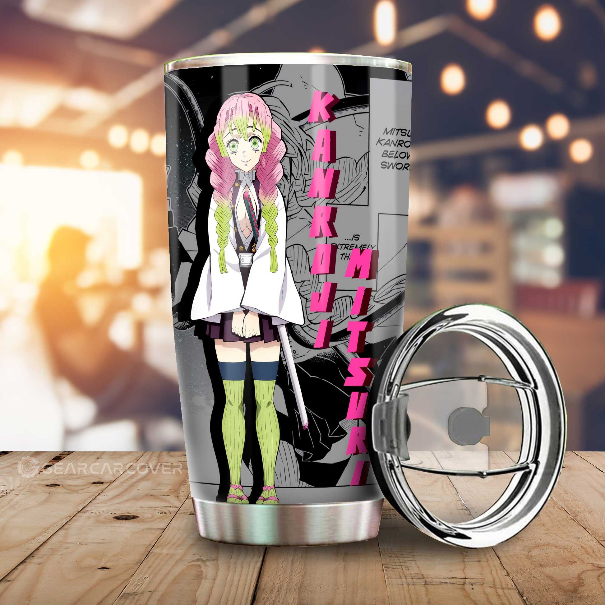 Mitsuri Kanroji Tumbler Cup Custom Demon Slayer Anime Mix Mangas - Gearcarcover - 2