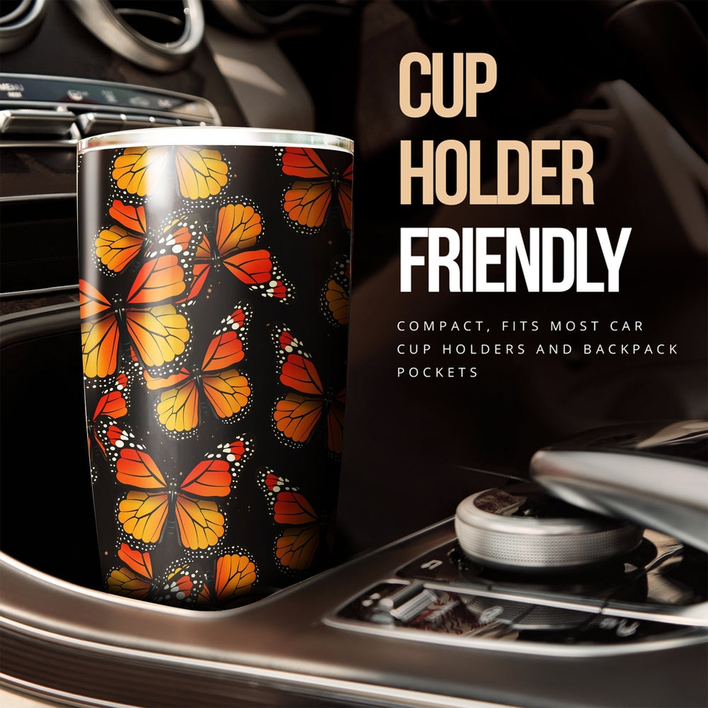 Monarch butterfly Tumbler Cup Custom Insect Car Accessories - Gearcarcover - 2