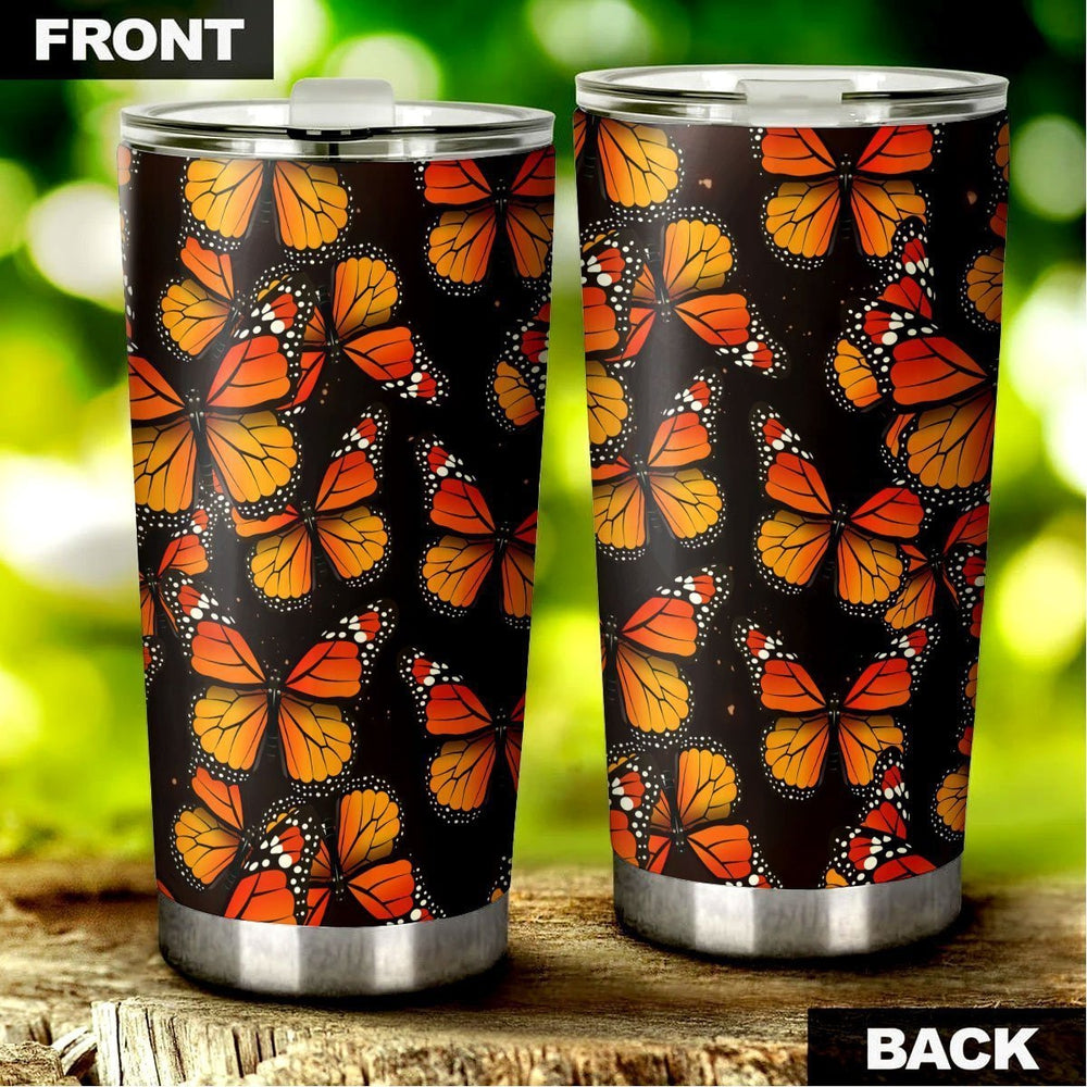 Monarch butterfly Tumbler Cup Custom Insect Car Accessories - Gearcarcover - 3