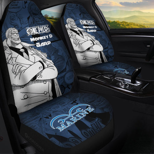 Monkey D Garp Car Seat Covers Custom Anime Mix Manga One Piece Car Interior Accessories - Gearcarcover - 1