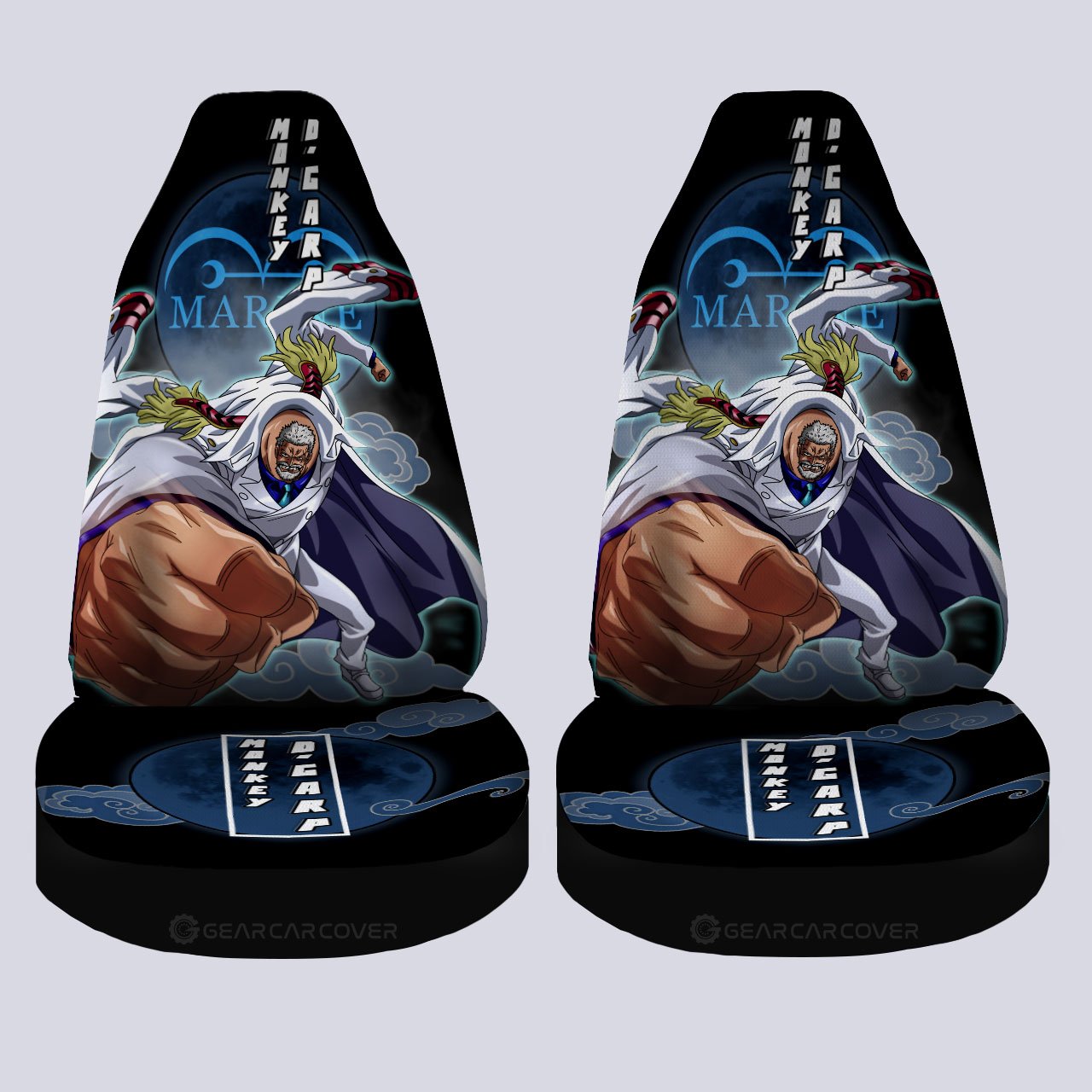 Monkey D. Garp Car Seat Covers Custom One Piece Anime Car Accessories For Anime Fans - Gearcarcover - 4