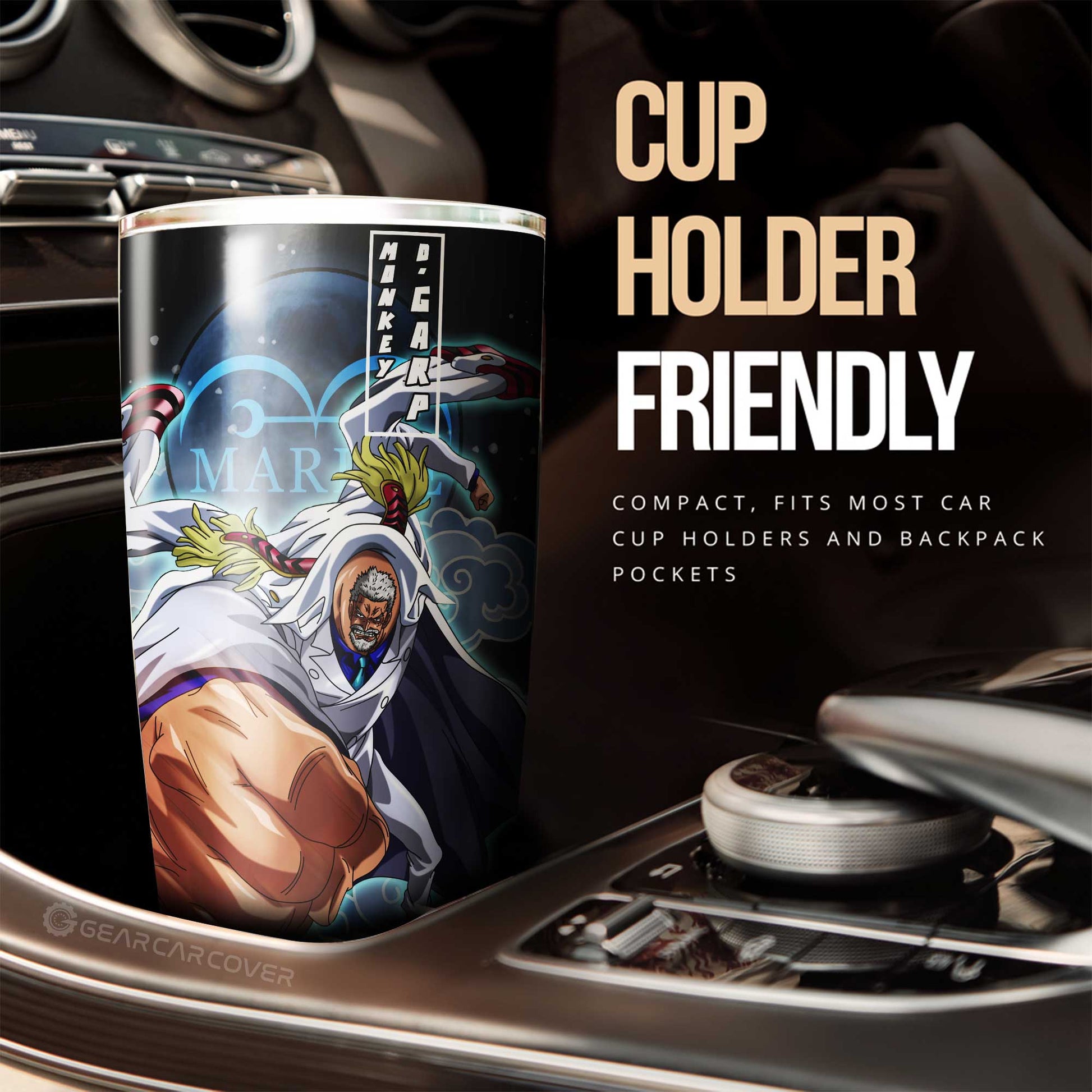 Monkey D. Garp Tumbler Cup Custom One Piece Anime Car Accessories For Anime Fans - Gearcarcover - 2
