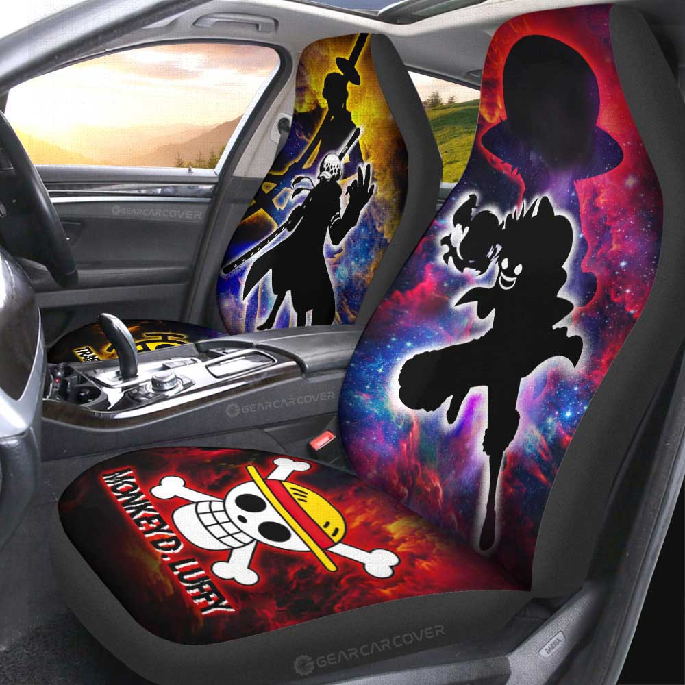 Monkey D. Luffy And Law Car Seat Covers Custom One Piece Anime Silhouette Style - Gearcarcover - 2