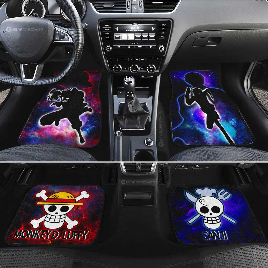 Monkey D. Luffy And Sanji Car Floor Mats Custom One Piece Anime Silhouette Style - Gearcarcover - 2
