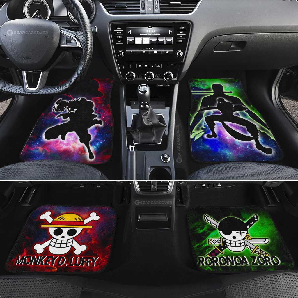 Monkey D. Luffy And Zoro Car Floor Mats Custom One Piece Anime Silhouette Style - Gearcarcover - 2
