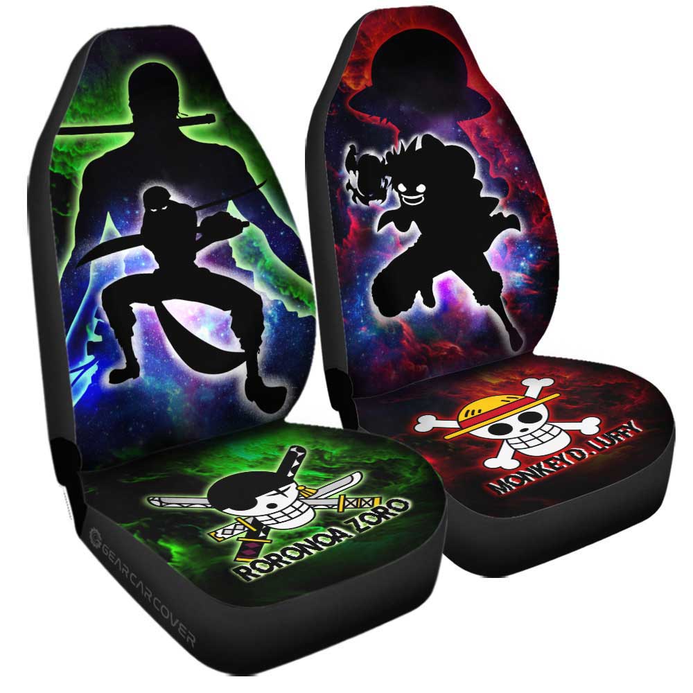 Monkey D. Luffy And Zoro Car Seat Covers Custom One Piece Anime Silhouette Style - Gearcarcover - 3