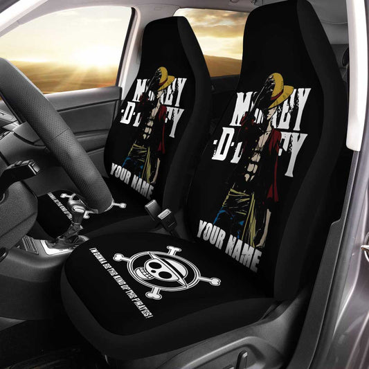 Monkey D. Luffy Car Seat Covers Custom Name One Piece Anime Car Accessories - Gearcarcover - 1