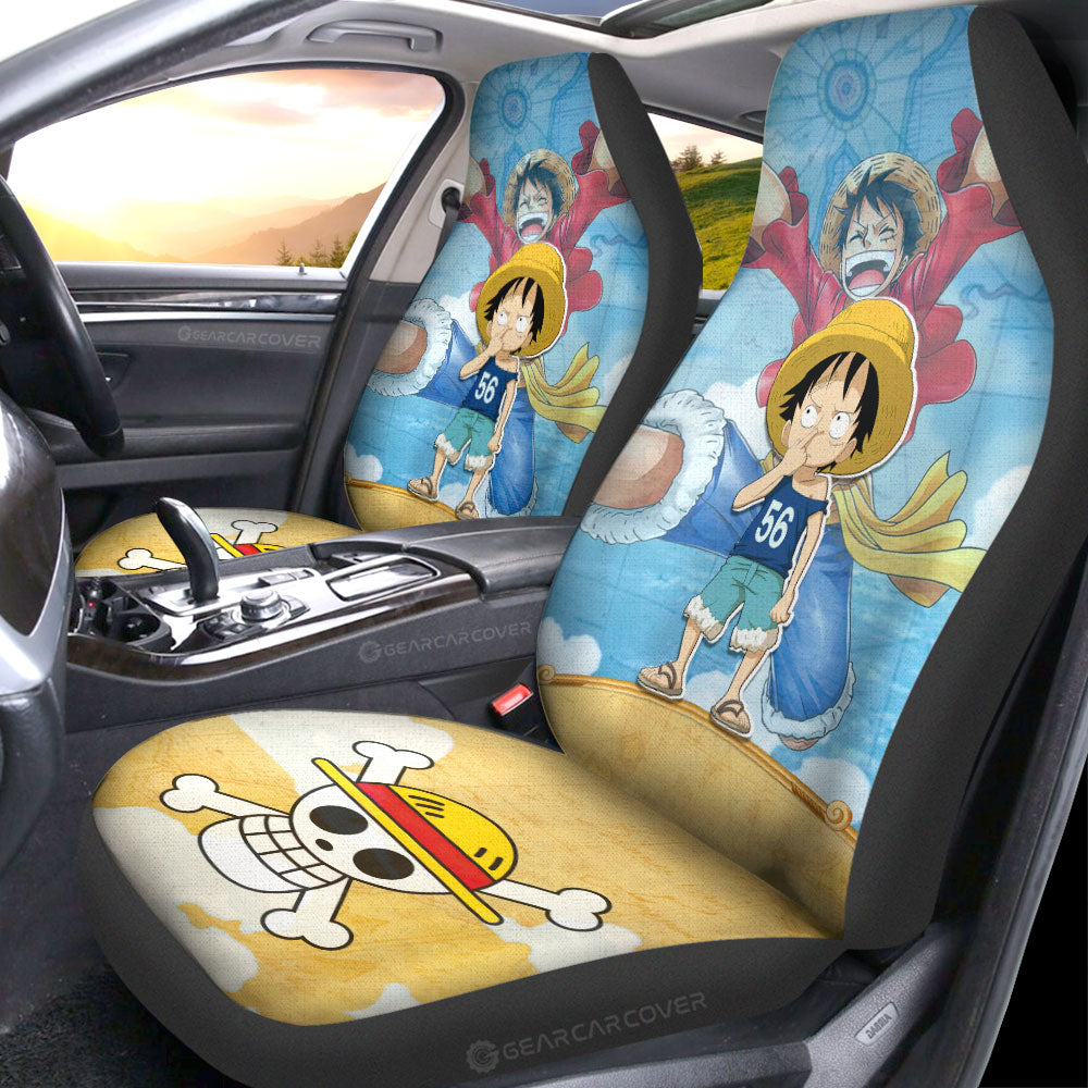 Monkey D. Luffy Car Seat Covers Custom One Piece Map Anime Car Accessories - Gearcarcover - 2