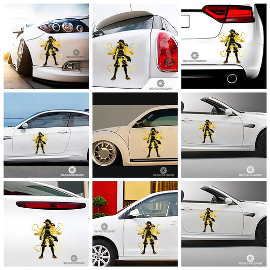 Monkey D. Luffy Car Sticker Custom One Piece Anime Gold Silhouette Style - Gearcarcover - 2