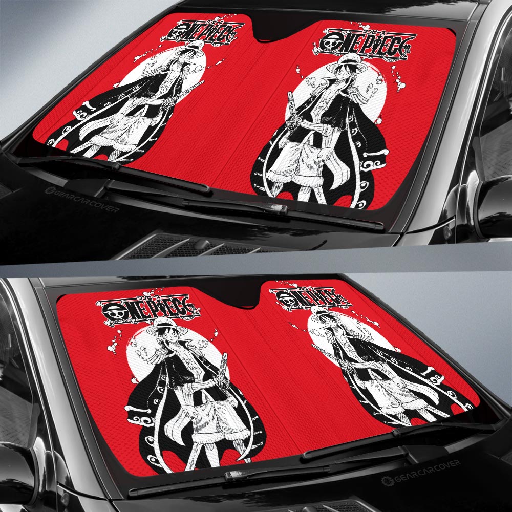 Monkey D. Luffy Car Sunshade Custom Manga Style One Piece Anime Car Accessories - Gearcarcover - 2