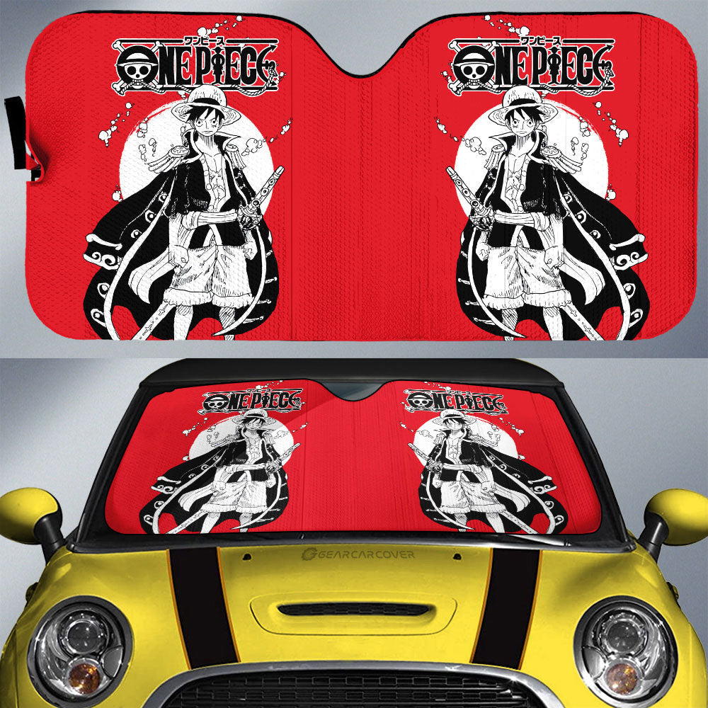 Monkey D. Luffy Car Sunshade Custom Manga Style One Piece Anime Car Accessories - Gearcarcover - 1