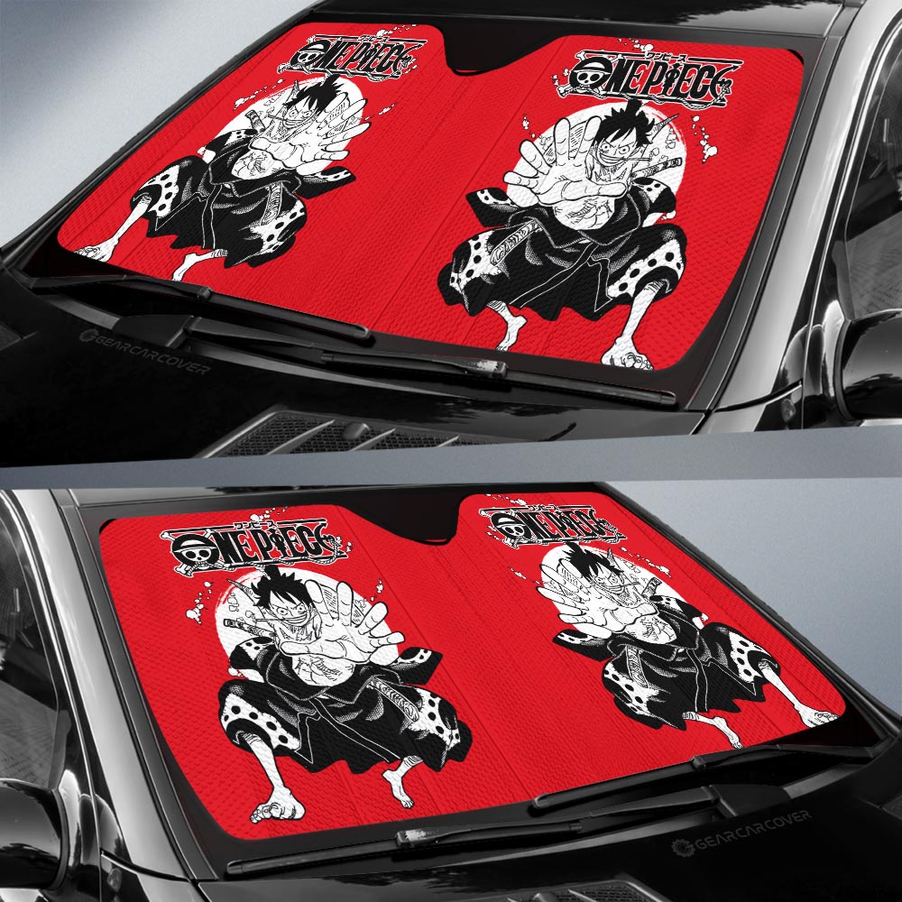 Monkey D. Luffy Car Sunshade Custom Manga Style One Piece Anime Car Accessories - Gearcarcover - 2