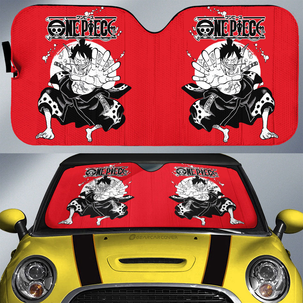 Monkey D. Luffy Car Sunshade Custom Manga Style One Piece Anime Car Accessories - Gearcarcover - 1