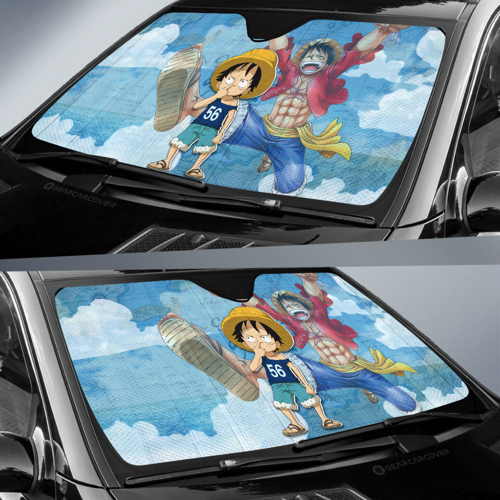 Monkey D. Luffy Car Sunshade Custom One Piece Map Anime Car Accessories - Gearcarcover - 2