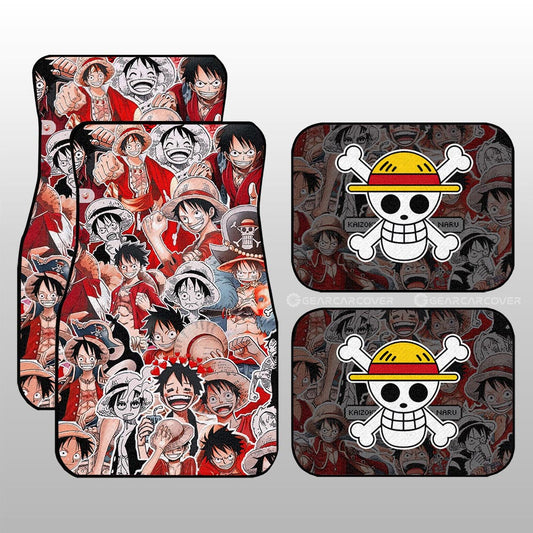 Monkey D. Luffy Funny Car Floor Mats Custom Anime Car Accessories For One Piece Fans - Gearcarcover - 1