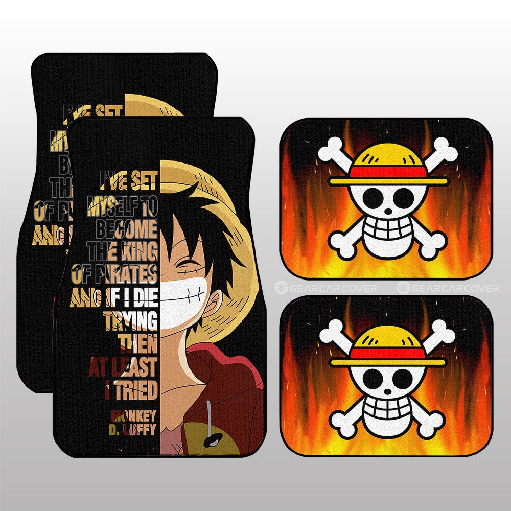 Monkey D. Luffy Quotes Car Floor Mats Custom One Piece Anime Car Accessories - Gearcarcover - 1