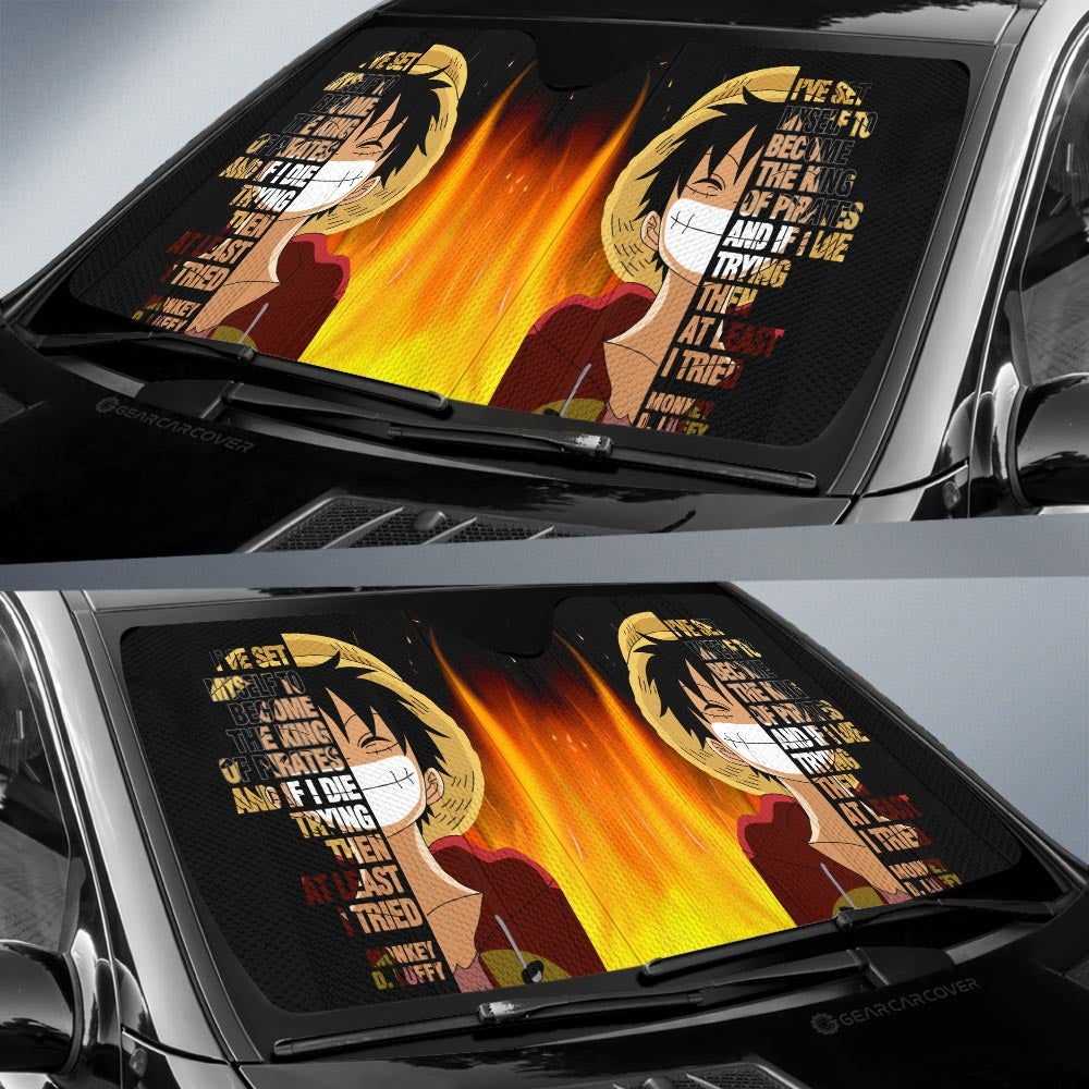 Monkey D. Luffy Quotes Car Sunshade Custom One Piece Anime Car Accessories - Gearcarcover - 2
